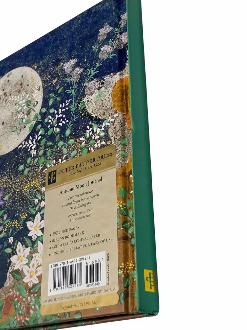 Peter Pauper Press Autumn Moon Journal Hardcover Lined Notebook Gold Foil 192 Pg